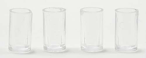 Dollhouse Miniature Assorted Tumblers-Rimmed/Non-rimmed 4Pk